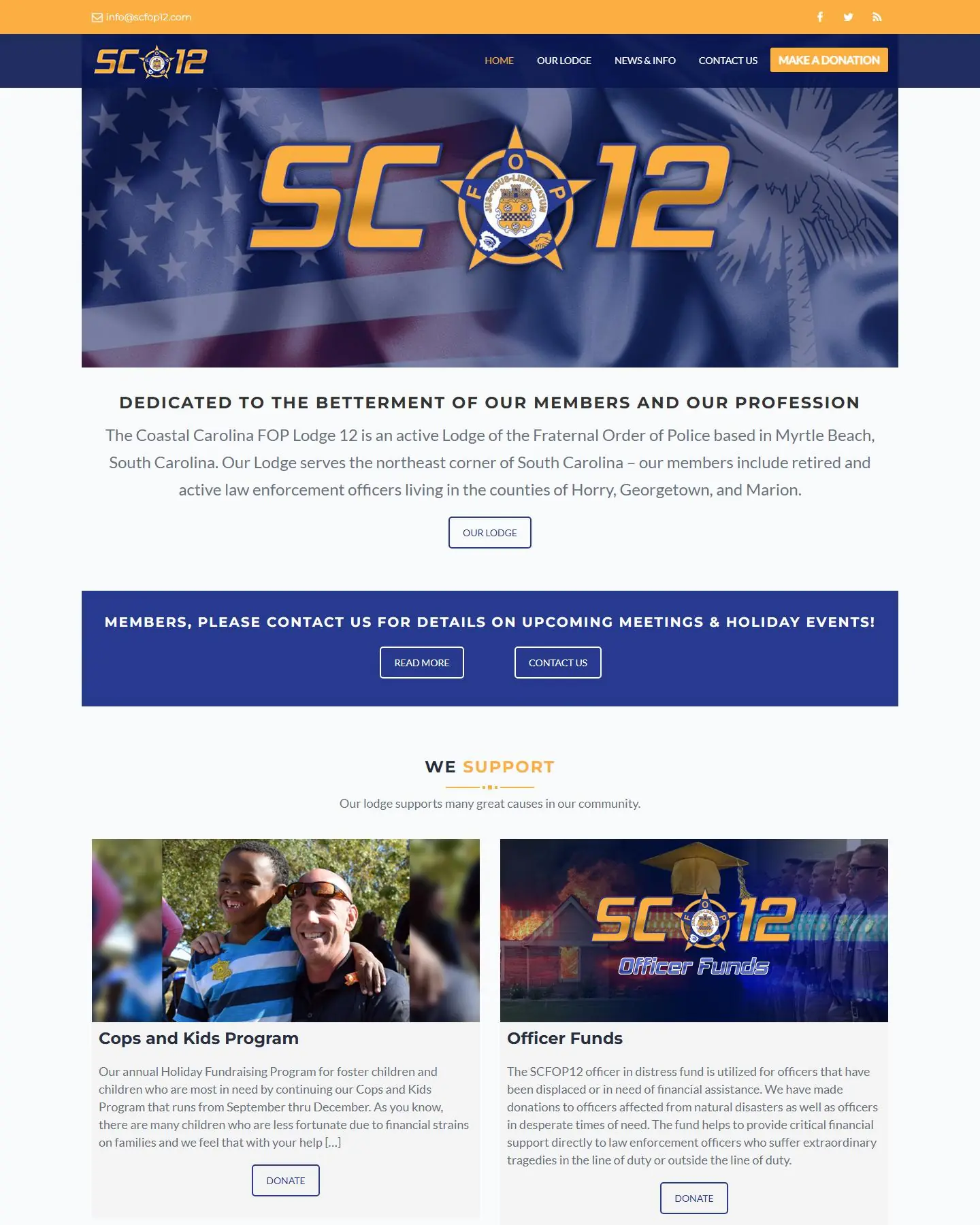SCFOP12 website before the rebuild