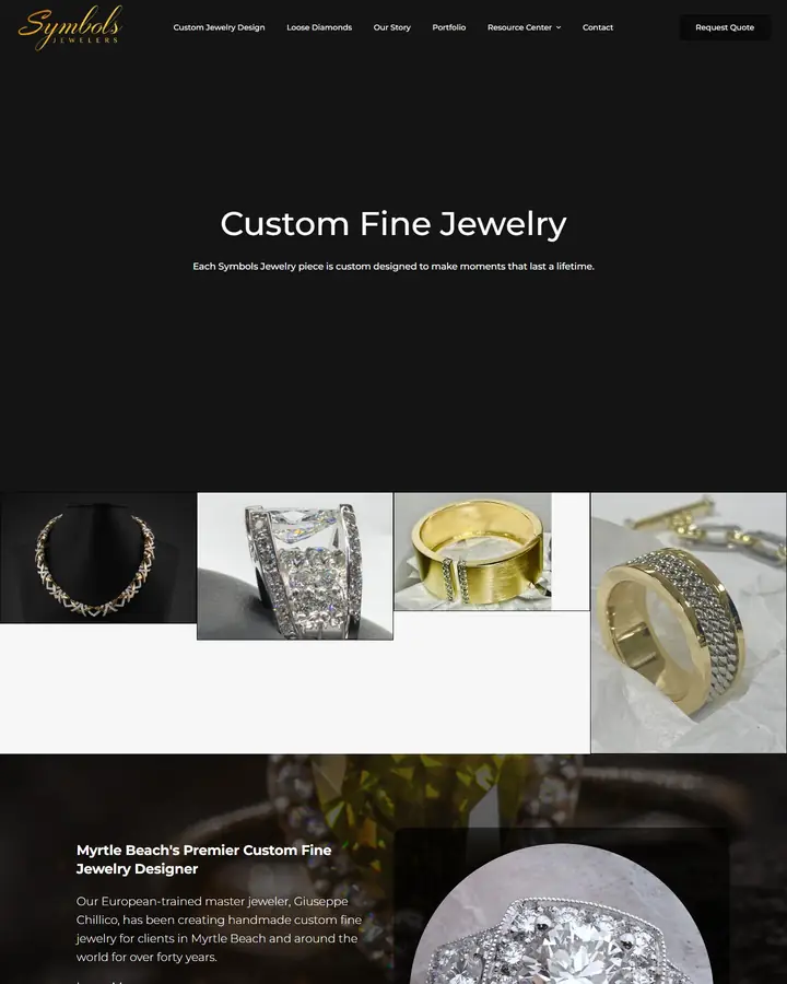 Symbols Jewelers website