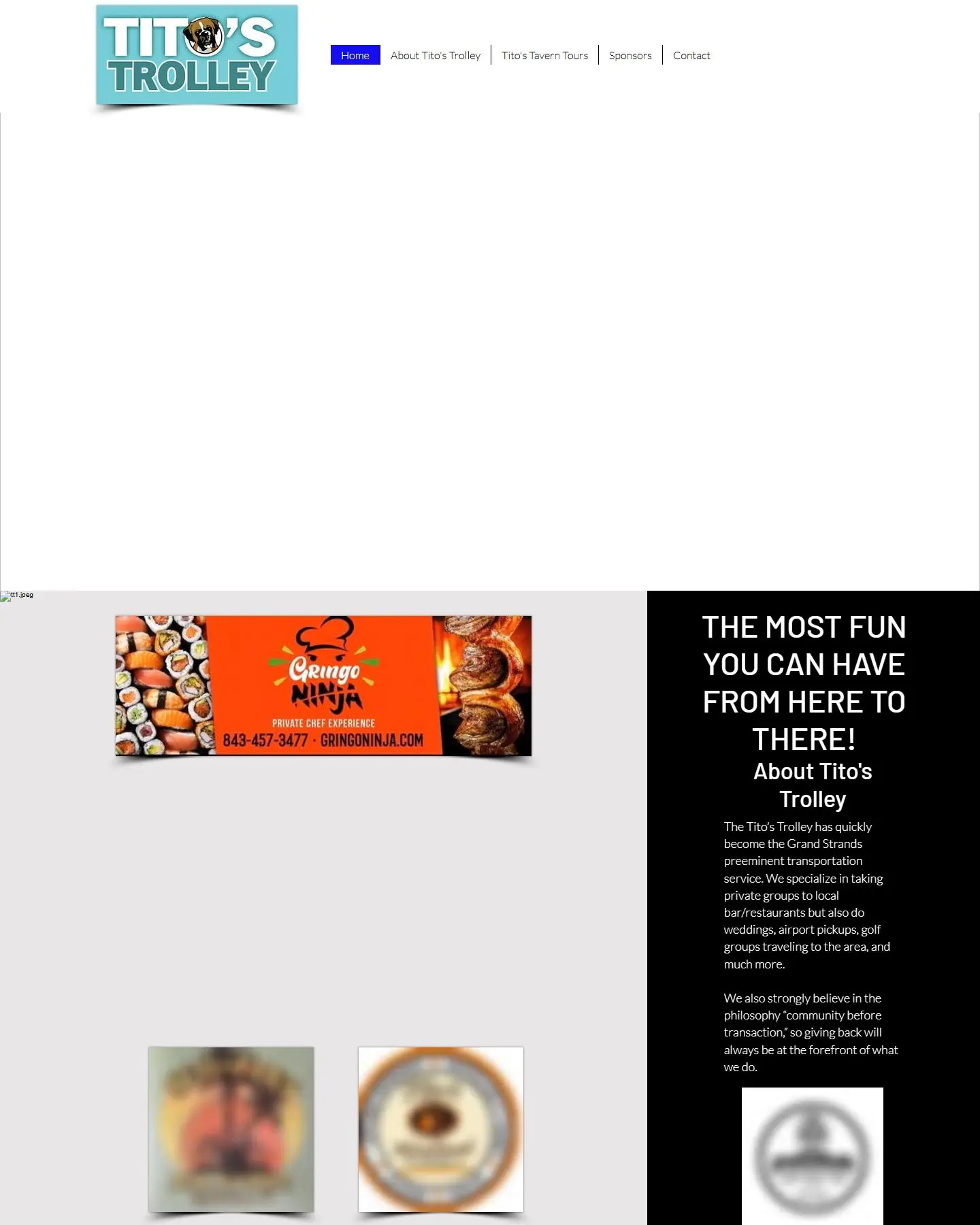 Tito's Trolley website before the rebuild